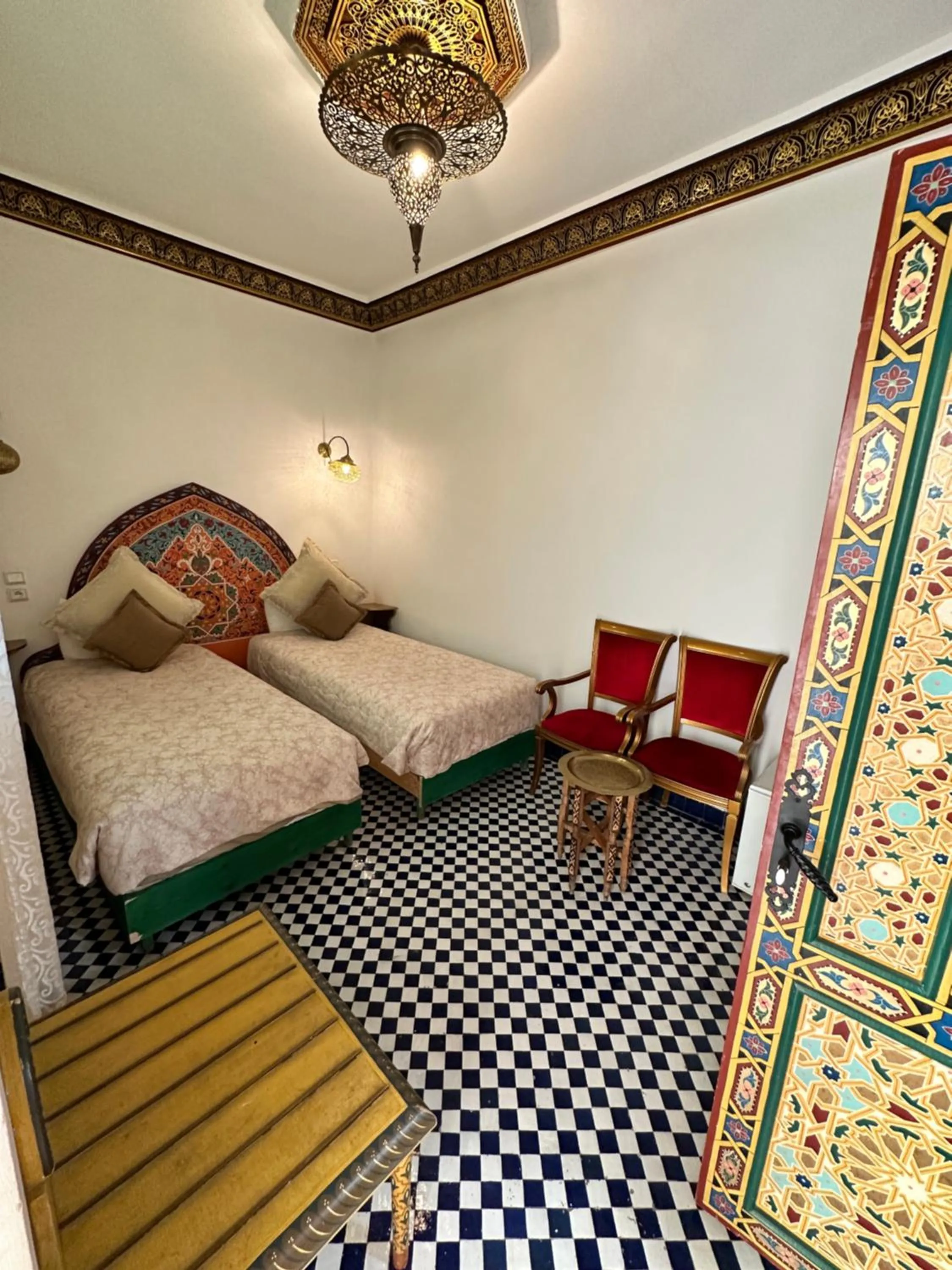 Bed in Riad Shama Fes