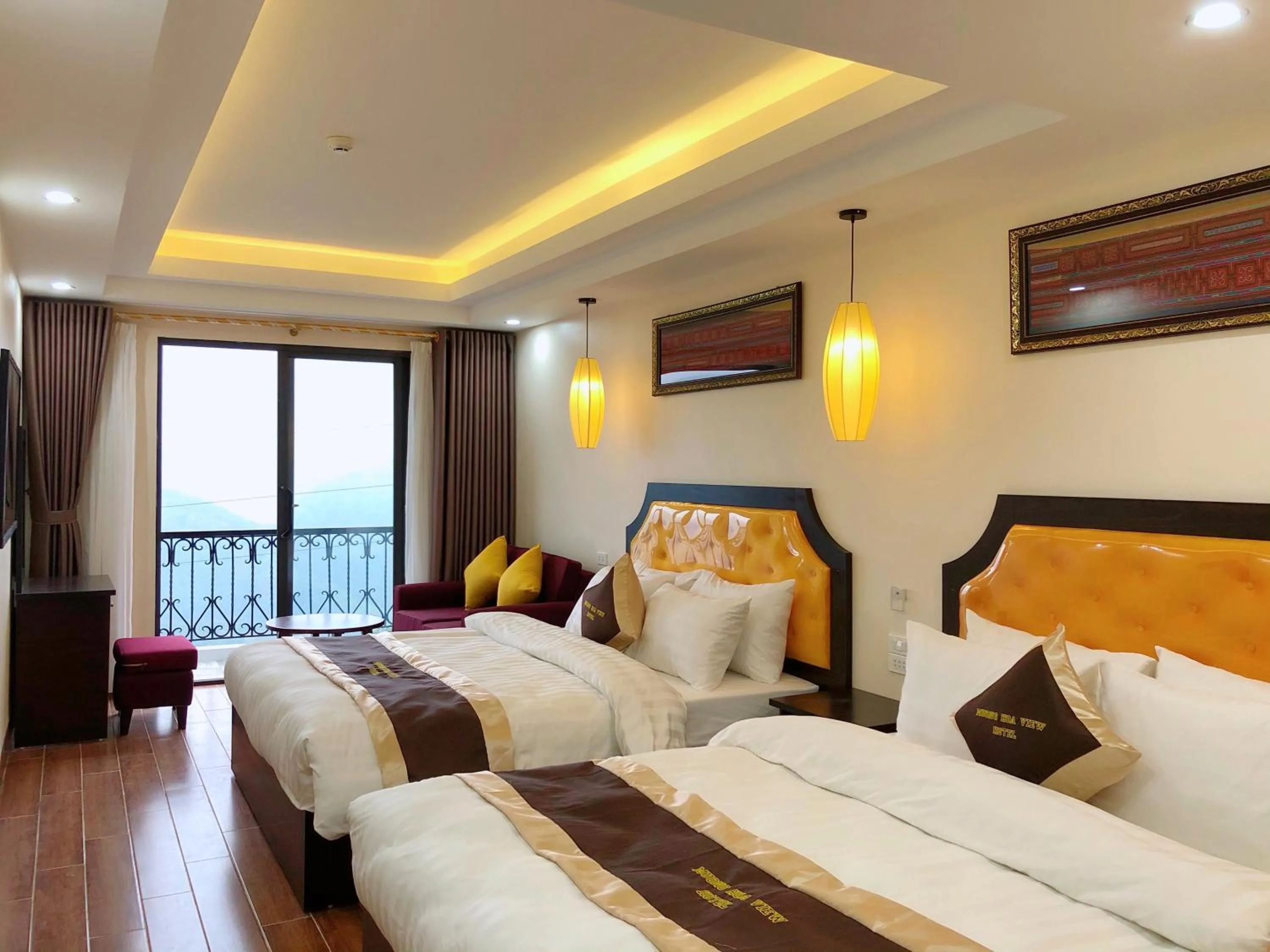 Bed in Muong Hoa View Hotel