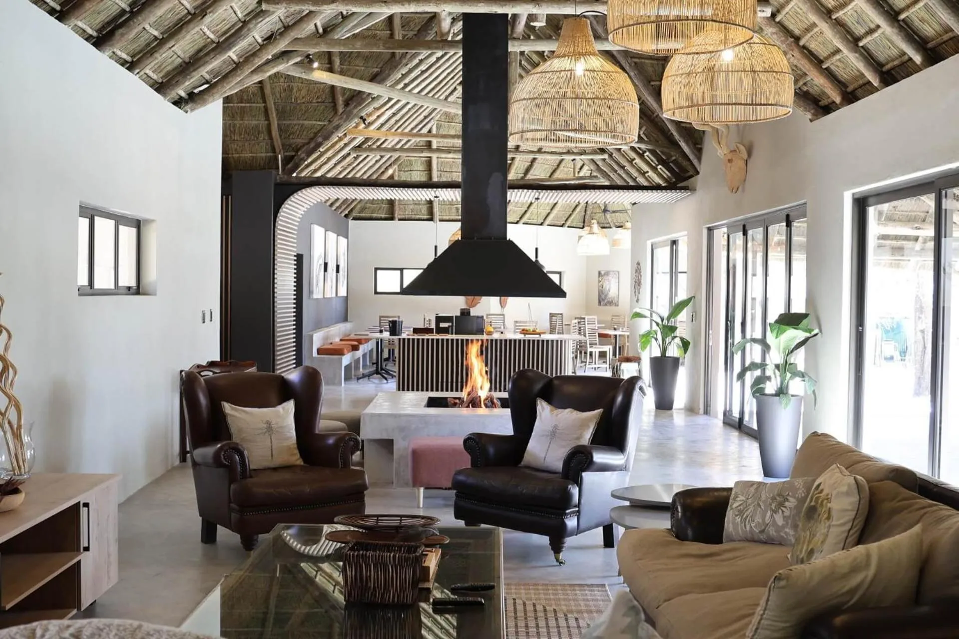 Living room in Mziki Safari Lodge