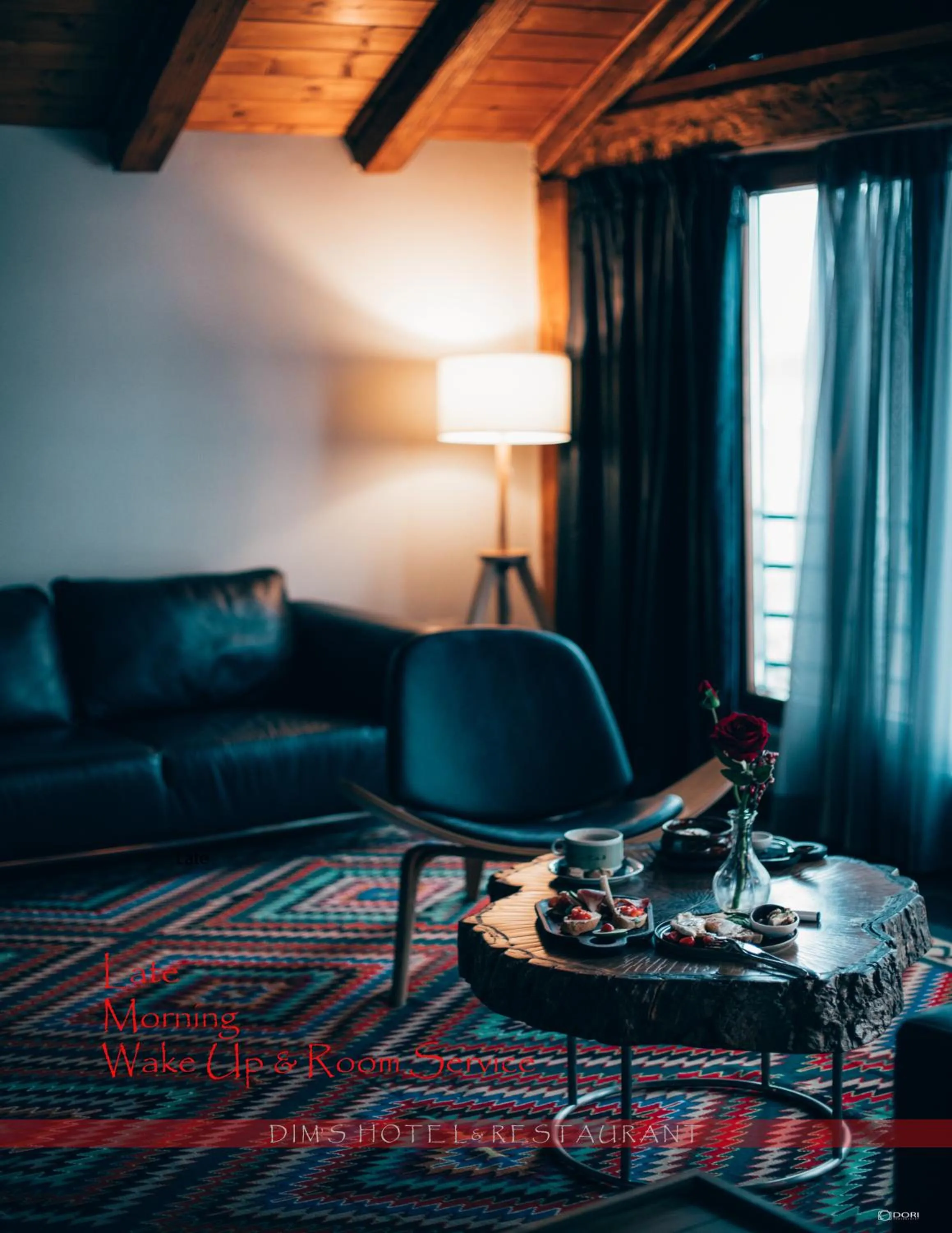 Seating area in Dim's Hotel & Restaurant