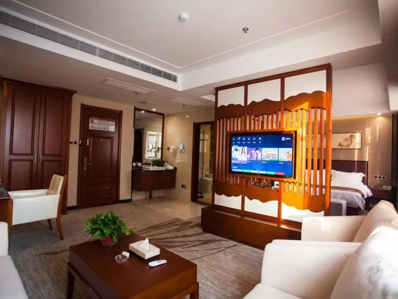 Bed in GreenTree Eastern Bozhou Jingwan Wealth Centre Hotel