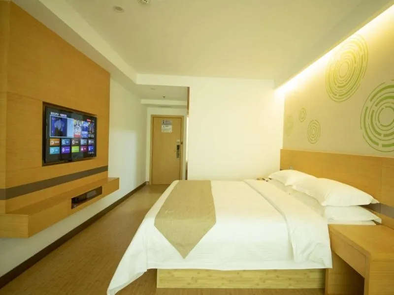 Bed in GreenTree Inn Handan City Wu'an City Plaza Business Hotel