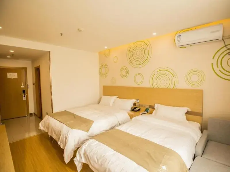 Bed in GreenTree Inn Handan Wei County Xianbiao Business Hotel Bed in GreenTree Inn Handan Wei County Xianbiao Business Hotel