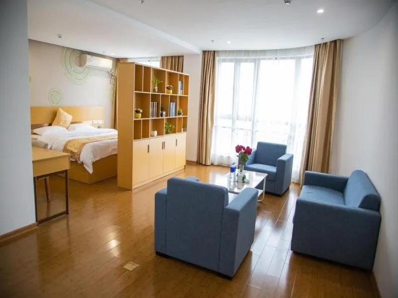 Bed in GreenTree Inn Cixi Zhouxiang Town Jiayue Plaza Business Hotel