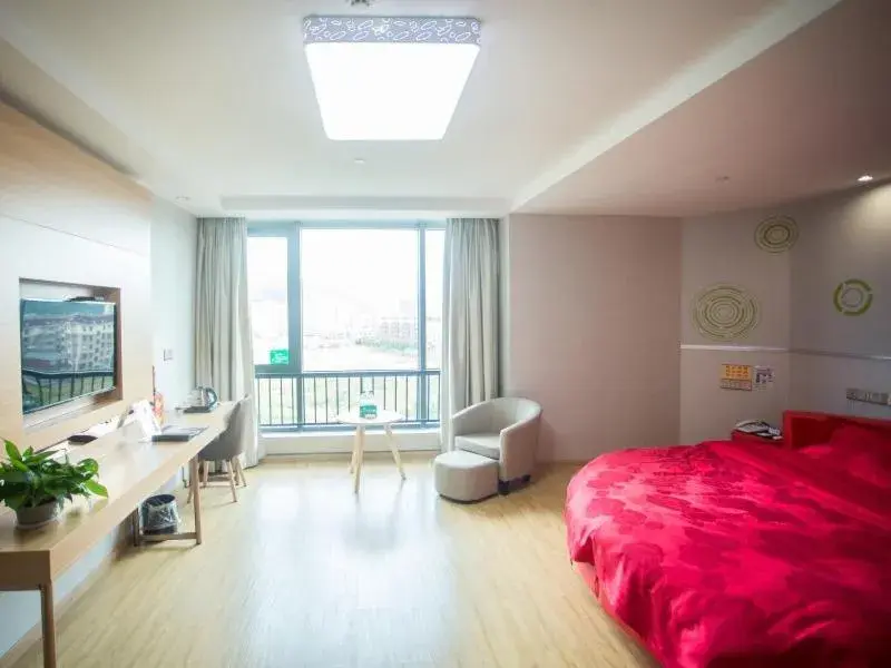 Bed in GreenTree Inn Zhoushan Baiquan Colorful Plaza Express Hotel Bed in GreenTree Inn Zhoushan Baiquan Colorful Plaza Express Hotel