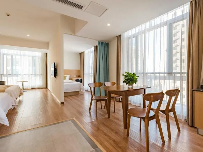 Bed in GreenTree Inn Taian High-speed Railway Station Lingshan Avenue Business Hotel