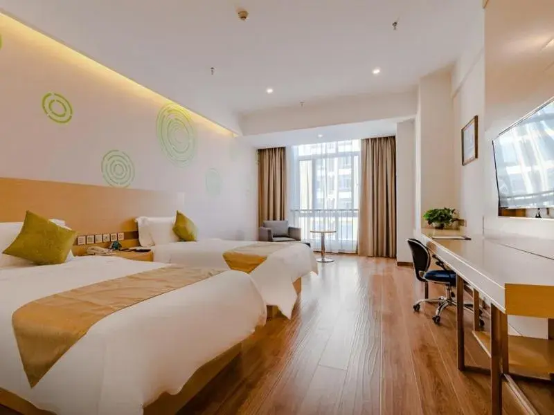 Bed in GreenTree Inn Taian High-speed Railway Station Lingshan Avenue Business Hotel Bed in GreenTree Inn Taian High-speed Railway Station Lingshan Avenue Business Hotel