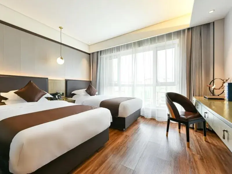 Bed in GYA Langfang Art Avenue International Airport Hotel Bed in GYA Langfang Art Avenue International Airport Hotel