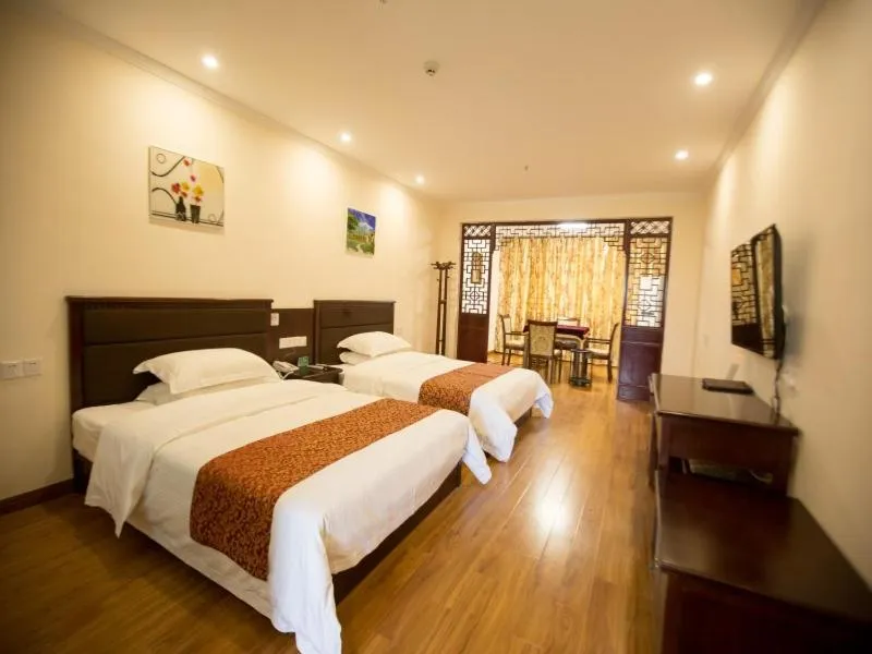 Bed in GreenTree Alliance Yancheng Sheyang County Xixin Temple Hotel