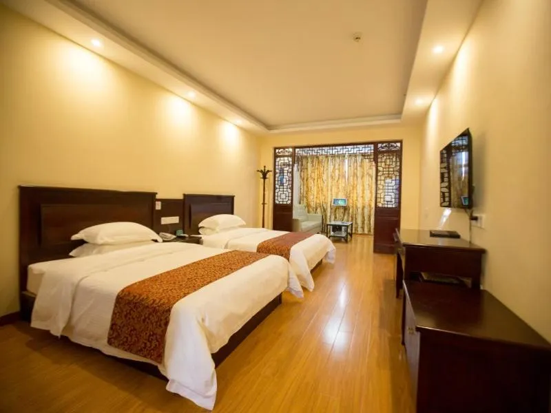 Bed in GreenTree Alliance Yancheng Sheyang County Xixin Temple Hotel