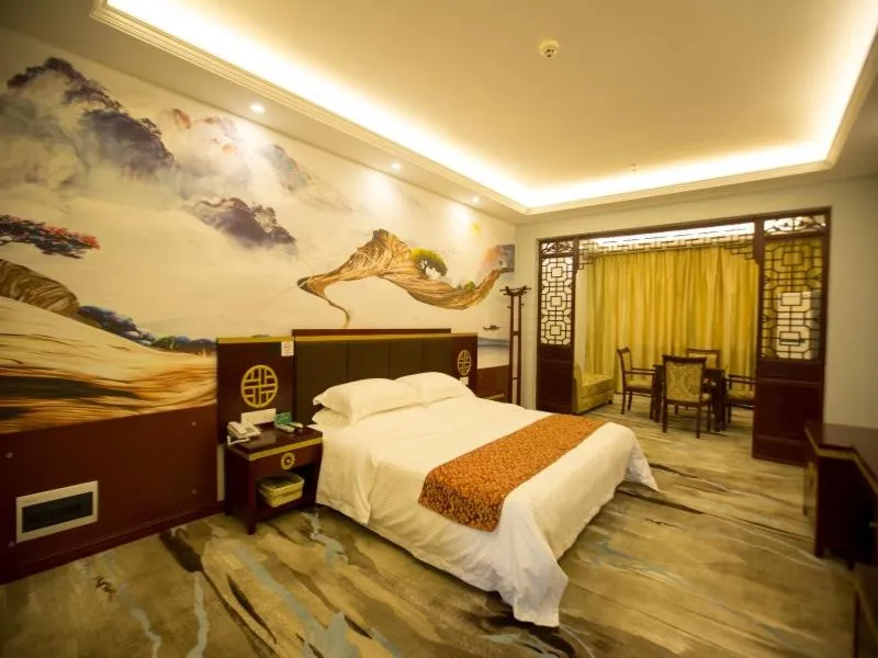 Bed in GreenTree Alliance Yancheng Sheyang County Xixin Temple Hotel