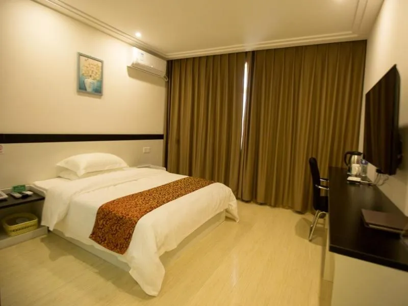 Bed in GreenTree Alliance Yancheng Sheyang County Xixin Temple Hotel