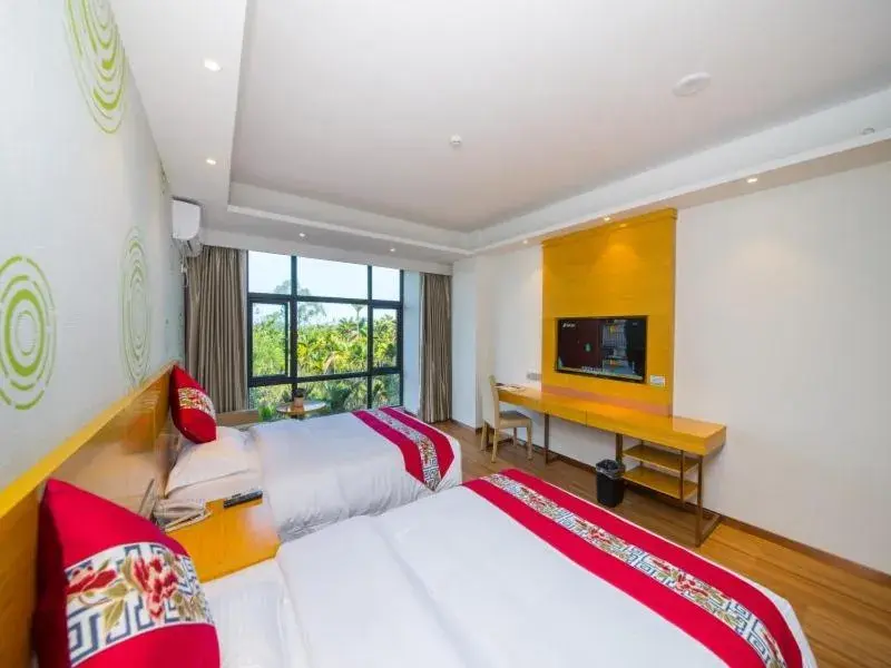 Bed in GreenTree Inn Qionghai Boao Railway Station Business Hotel Bed in GreenTree Inn Qionghai Boao Railway Station Business Hotel