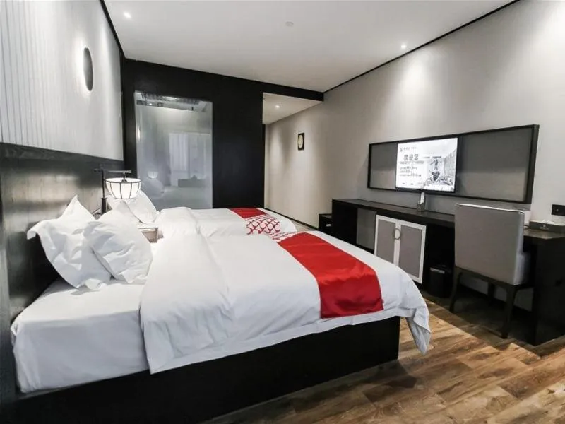 Bed in GreenTree Eastern Yingtan City Guixi Municipal Government Hotel