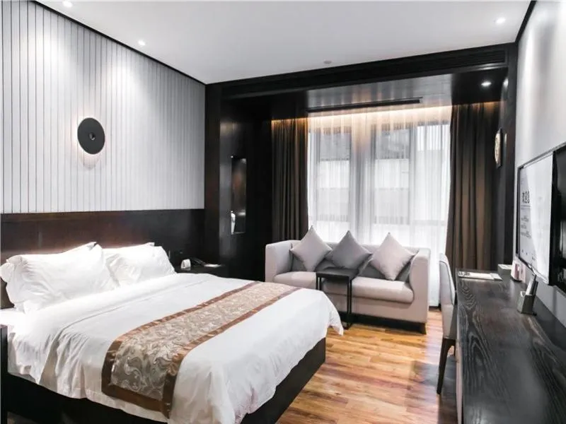 Bed in GreenTree Eastern Yingtan City Guixi Municipal Government Hotel