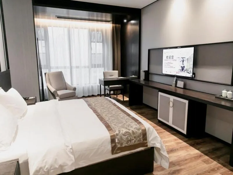 Bed in GreenTree Eastern Yingtan City Guixi Municipal Government Hotel