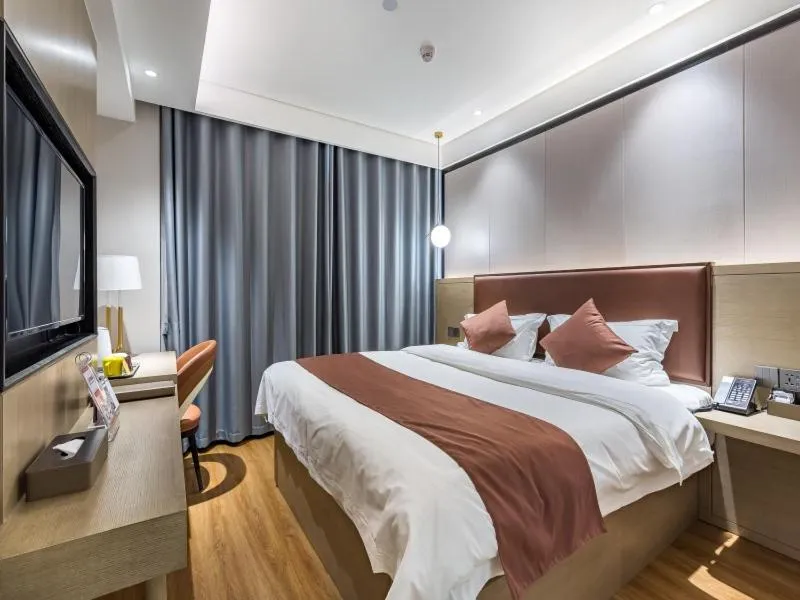 Bed in GreenTree Eastern Xuzhou High Speed Railway Station West Exit Station Hotel
