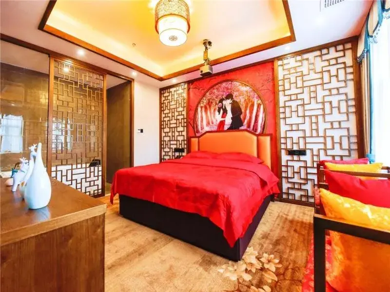 Bed in VX Wuxi Jiangyin High-tech Zone Panlongshan Park Hotel Bed in VX Wuxi Jiangyin High-tech Zone Panlongshan Park Hotel