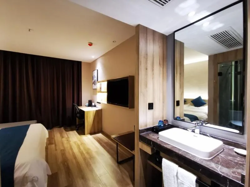 Bed in VX Wuxi Huishan District Yuqi Gonggye Yuan Zhengzhong Road Hotel