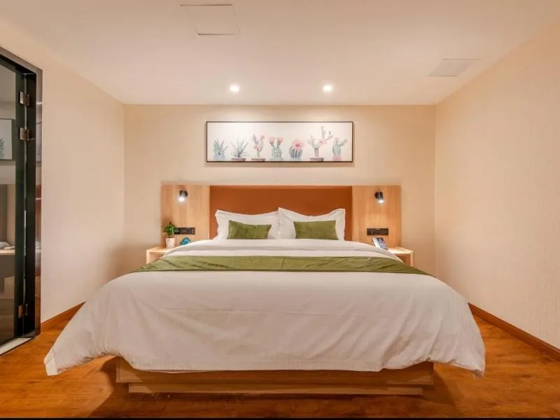 Bed in GreenTree Inn Hefei Changjiang West Road Zhenxing Road Subway Station Jiaqiao Yueshan International Business Hotel