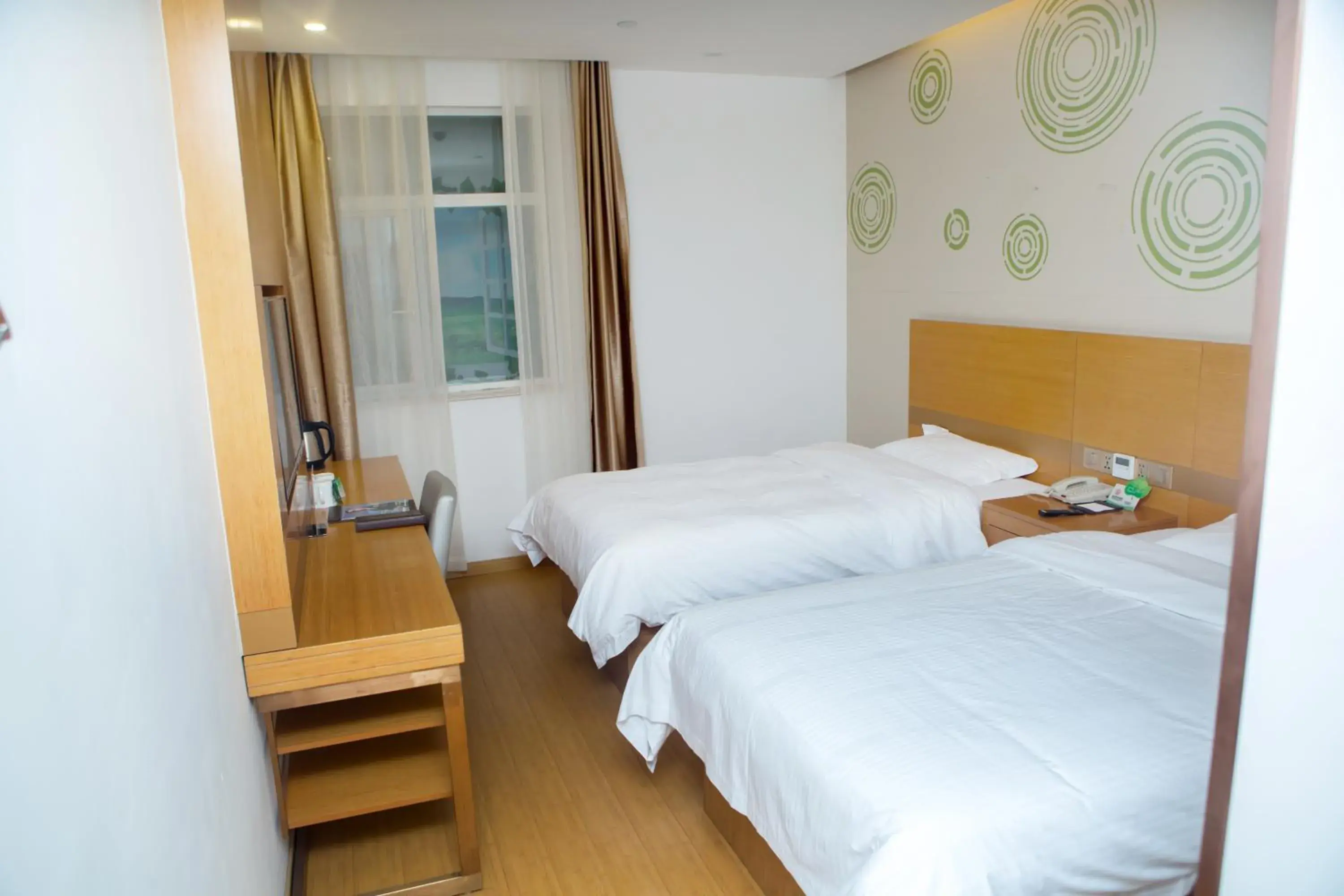 Bed in GreenTree Inn Yangzhou Railway Station Jinzhankou Business Hotel Bed in GreenTree Inn Yangzhou Railway Station Jinzhankou Business Hotel