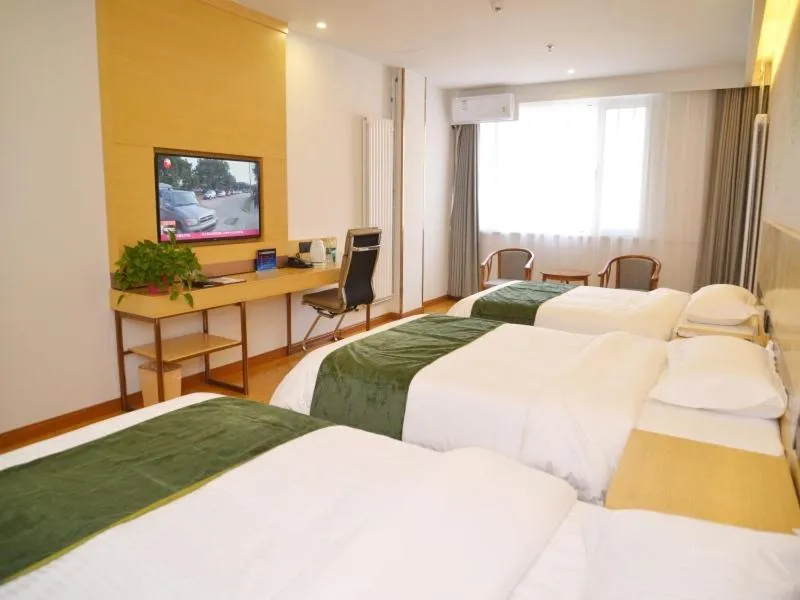 Bed in GreenTree Inn Beijing Yanqing District Badaling Changcheng Kangzhuang Smart Choice Hotel