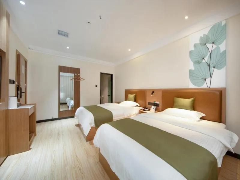 Bed in GreenTree Inn Kunming Nanping Pedestrian Street Hotel