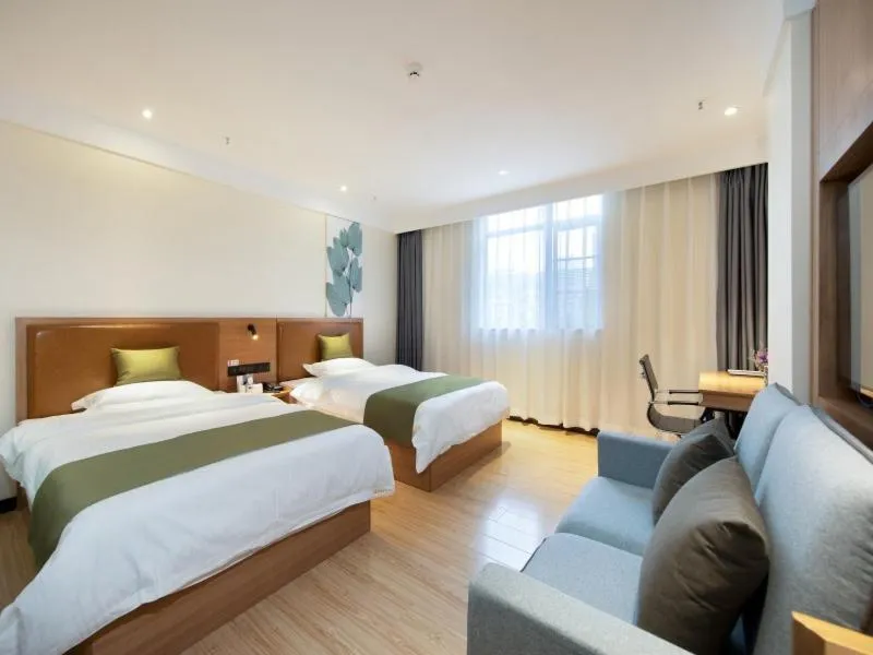Bed in GreenTree Inn Kunming Nanping Pedestrian Street Hotel
