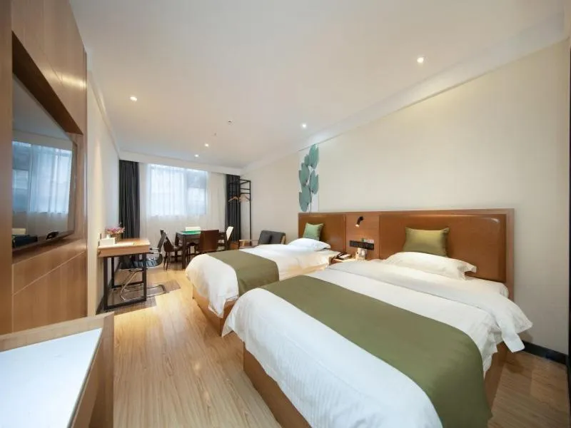 Bed in GreenTree Inn Kunming Nanping Pedestrian Street Hotel
