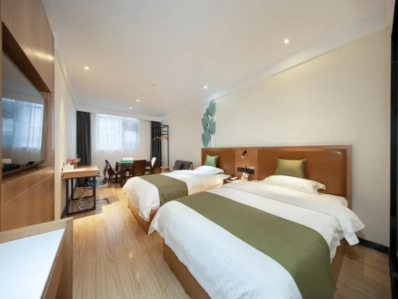 Bed in GreenTree Inn Kunming Nanping Pedestrian Street Hotel