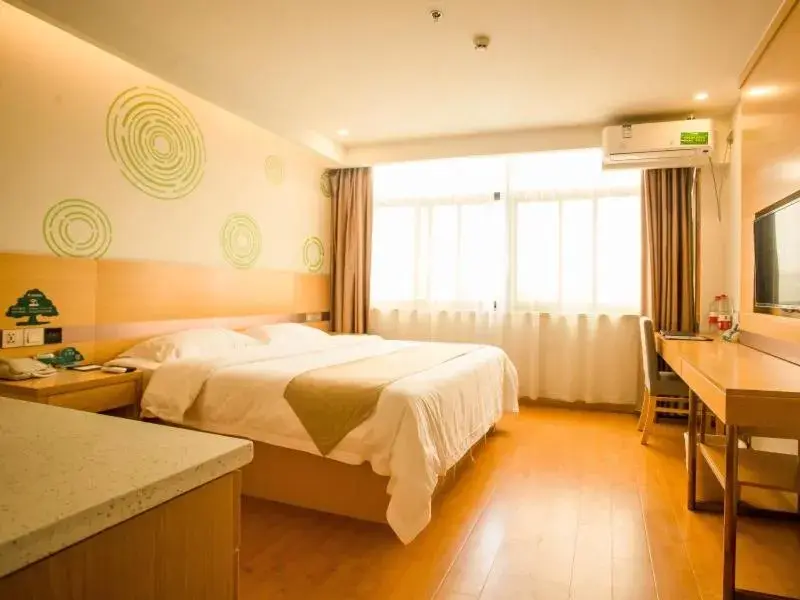 Bed in GreenTree Inn Zaozhuang Taierzhuang Ancient City Tourist Service Center Business Hotel Bed in GreenTree Inn Zaozhuang Taierzhuang Ancient City Tourist Service Center Business Hotel