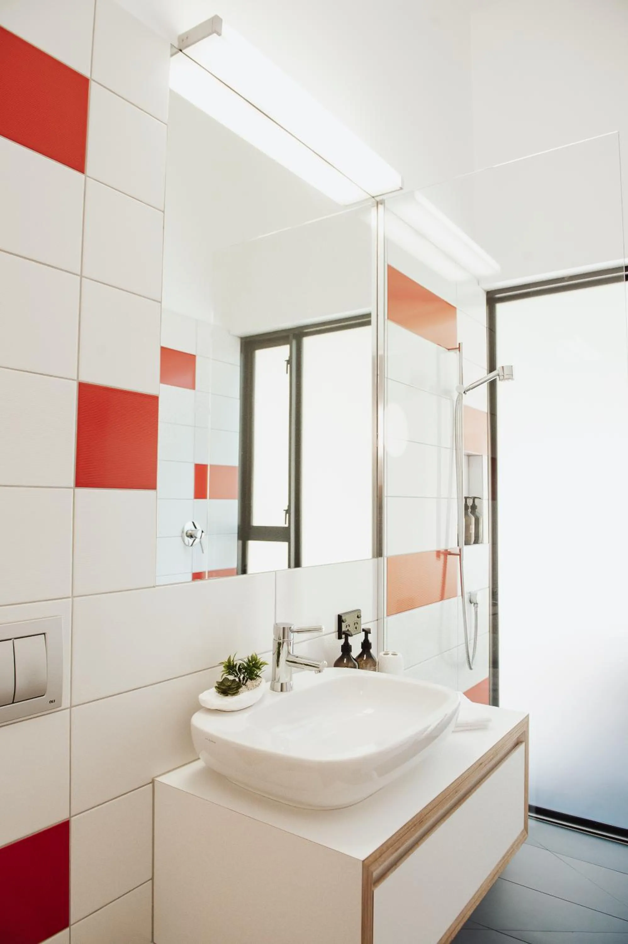 Bathroom in Award-Winning Modern Retreat with Hot Tub & Views