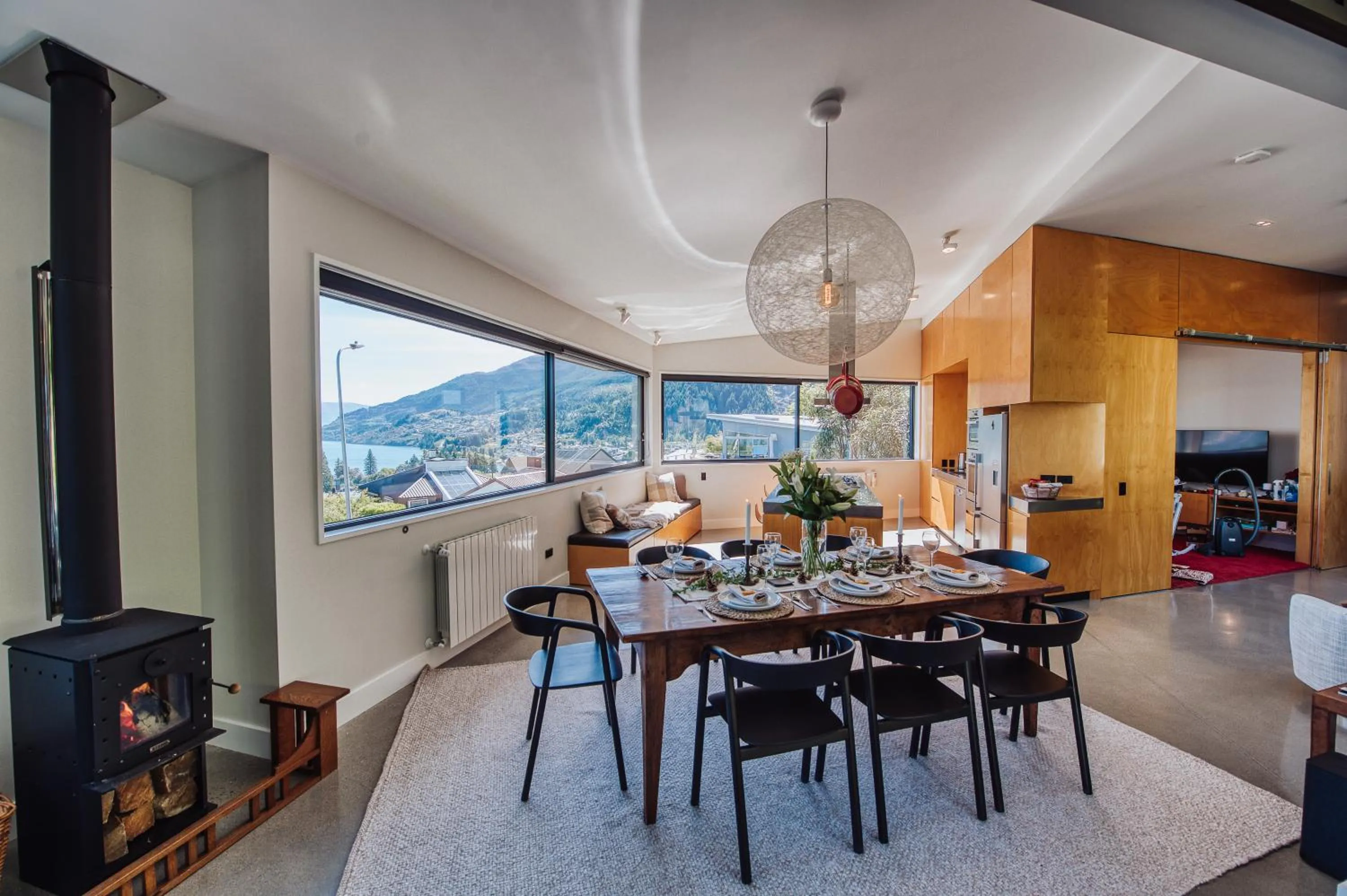 Communal lounge/ TV room in Award-Winning Modern Retreat with Hot Tub & Views