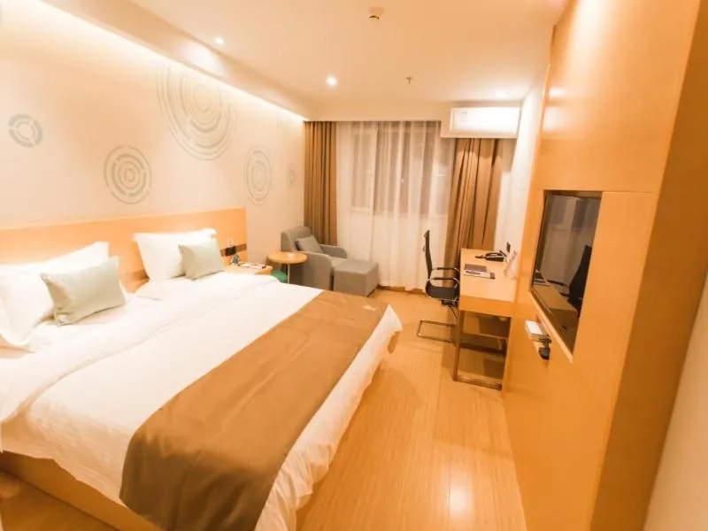 Bed in GreenTree InnZhangjiakou High-speed Railway Station Business Hotel