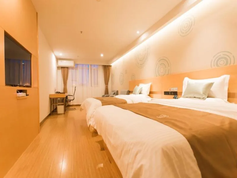 Bed in GreenTree InnZhangjiakou High-speed Railway Station Business Hotel