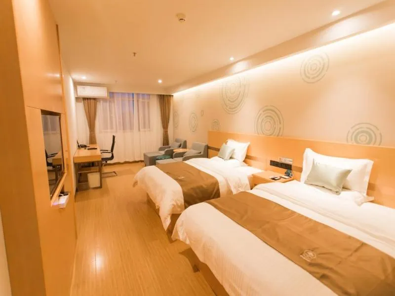 Bed in GreenTree InnZhangjiakou High-speed Railway Station Business Hotel