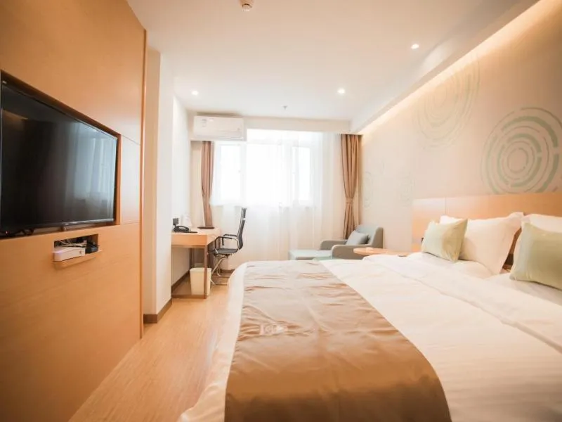 Bed in GreenTree InnZhangjiakou High-speed Railway Station Business Hotel