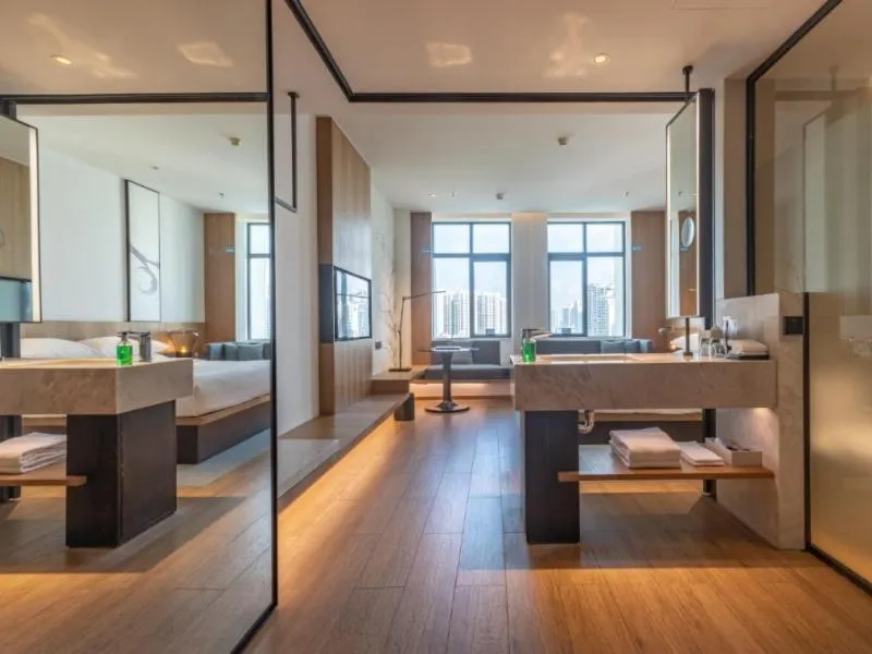 Bed in GreenTree Eastern Binhu Road Wanda Hotel