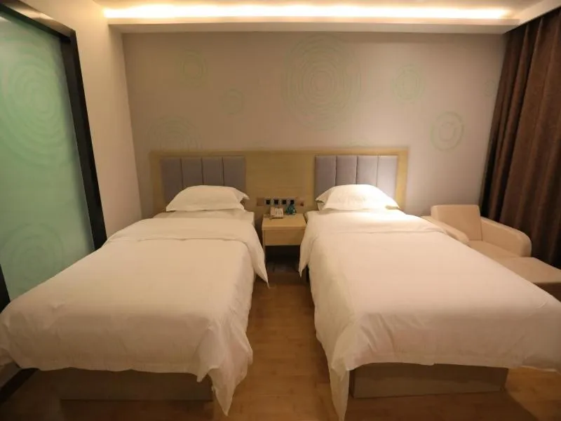 Bed in GreenTree Binzhou Wudi District People's Hospital Flying Dragon Street Hotel