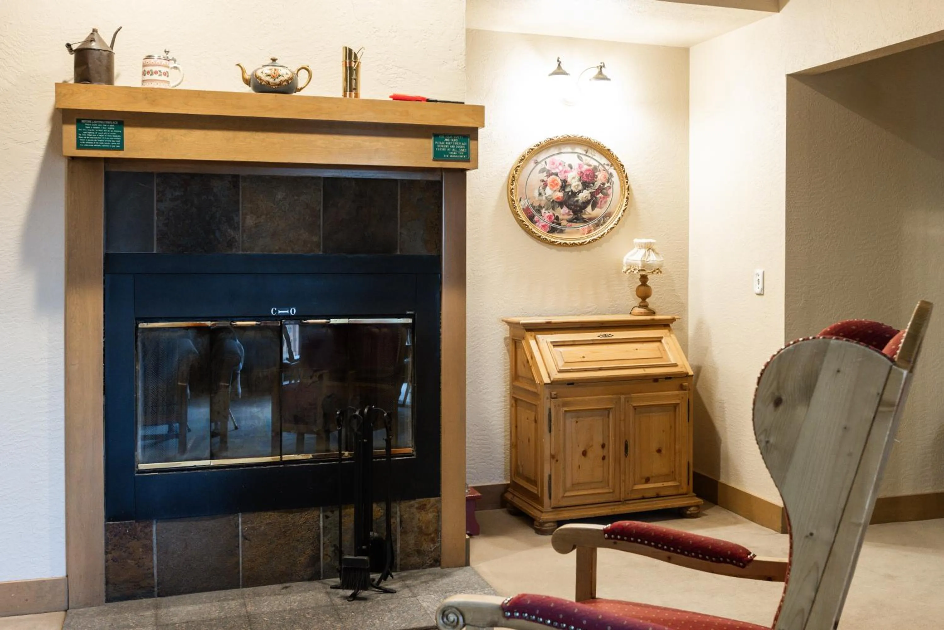 fireplace in The Alpenhof