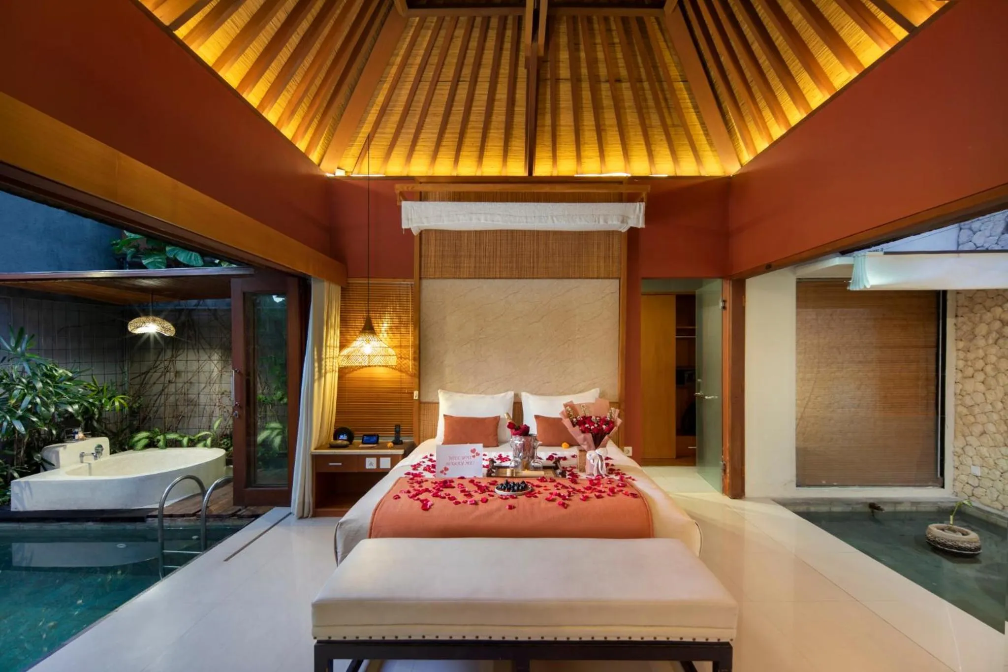 Decorative detail, Bed in Seminyak Sanctuary Villa by Ini Vie Hospitality