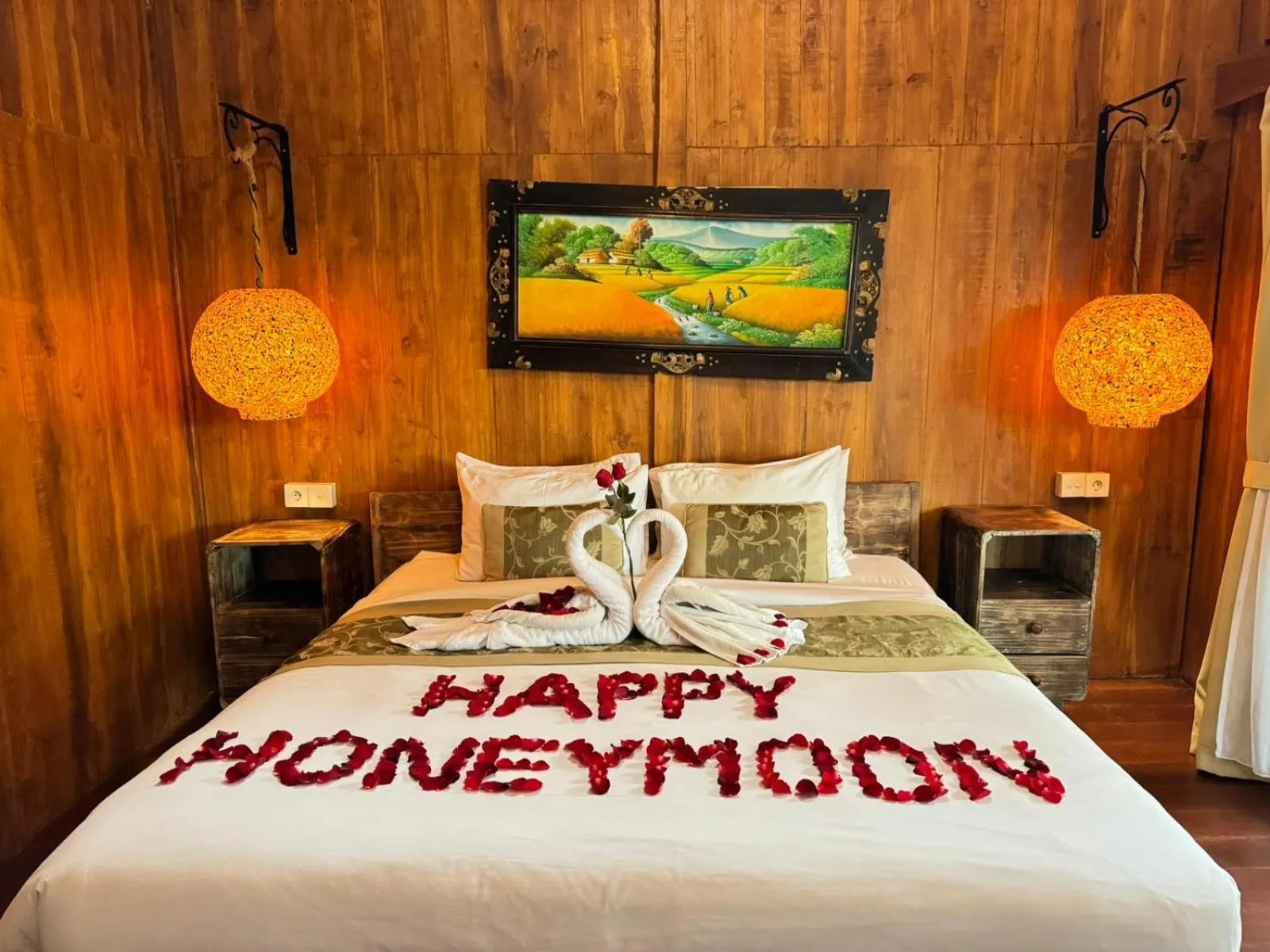 Bed in La Pan Nam Exotic Villas and Spa