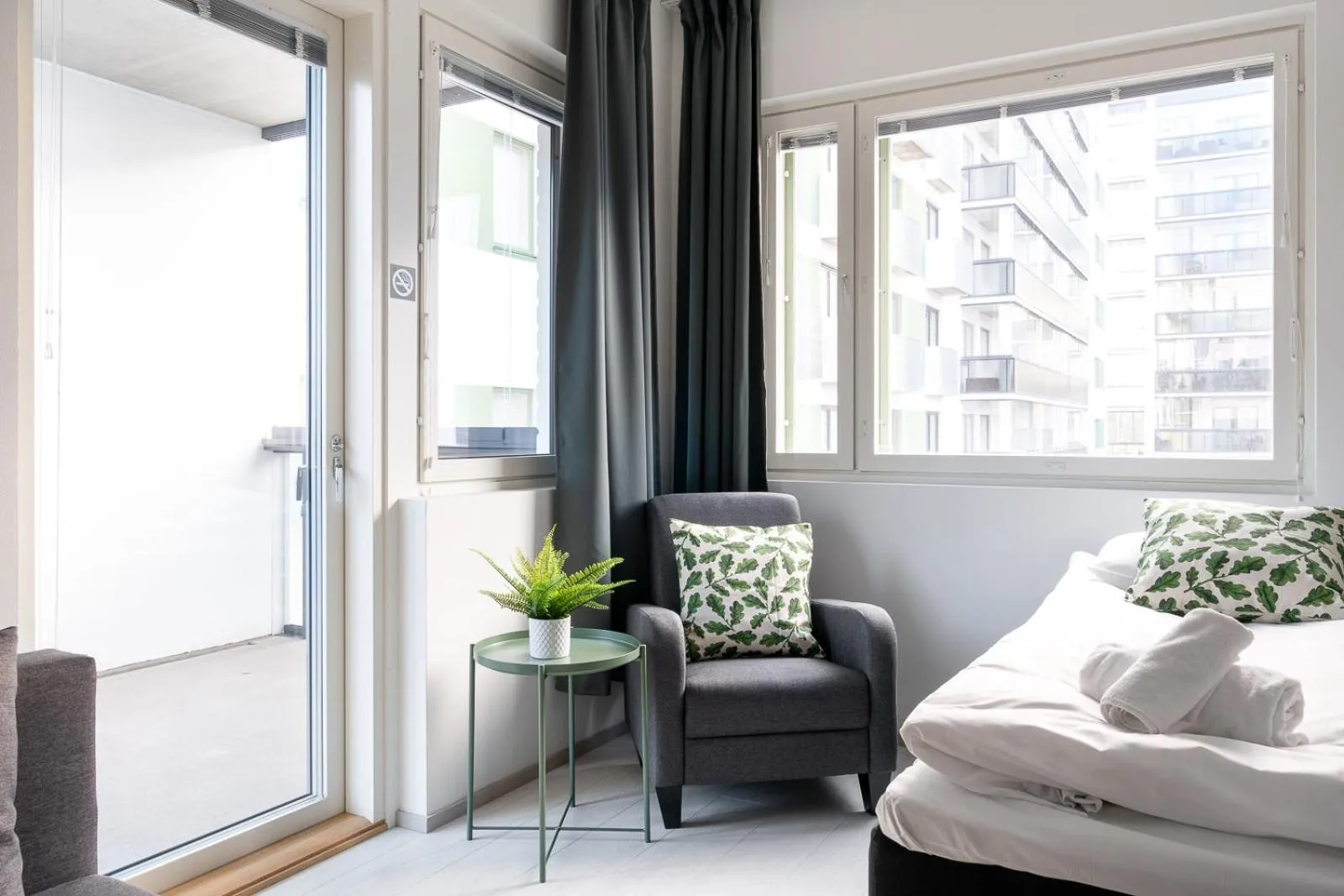 Seating area in Hiisi Homes Vantaa Kaivoksela