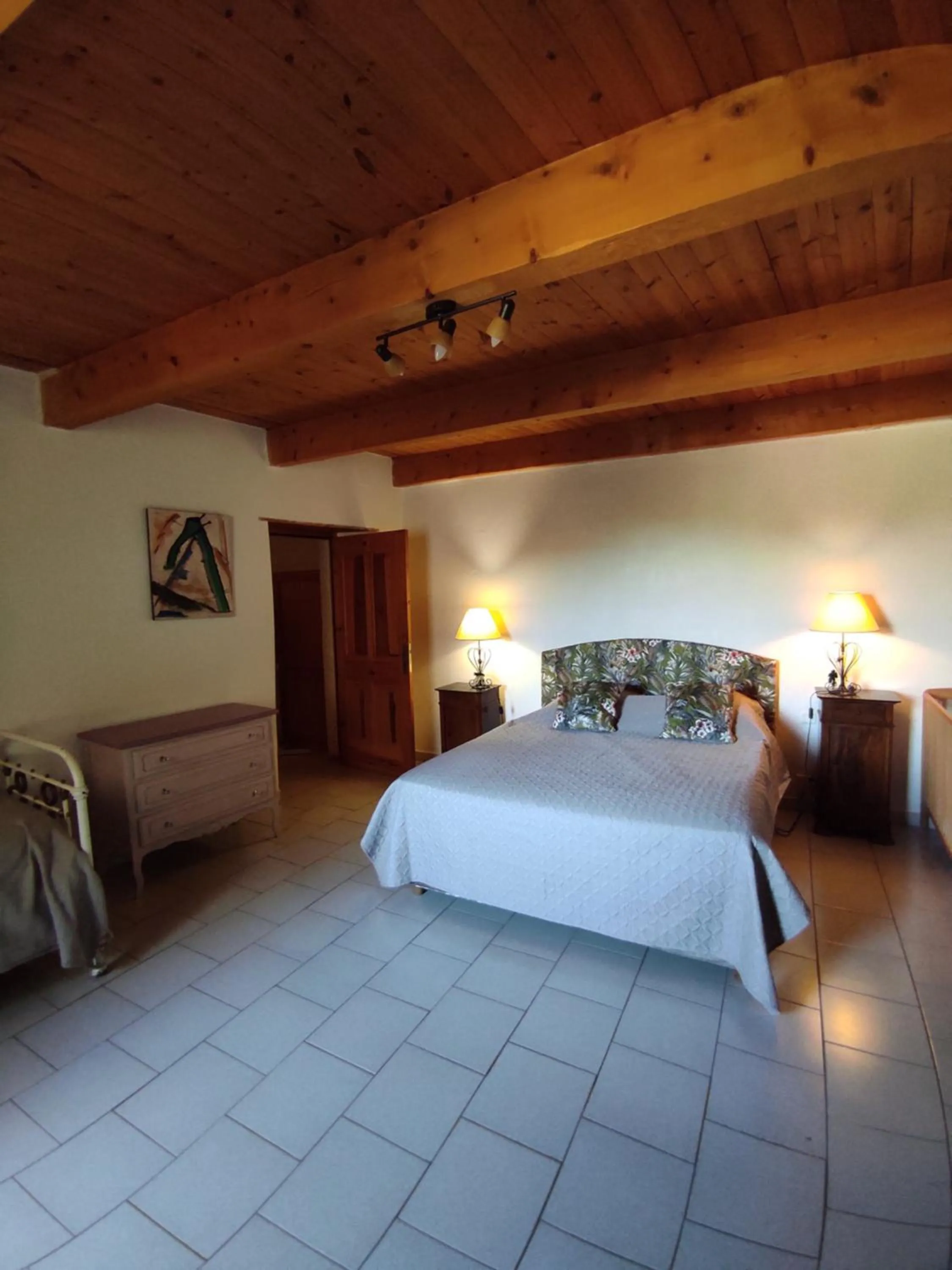 Bedroom, Bed in Logis Hôtel Restaurant Gîte La Bastide du Vébron