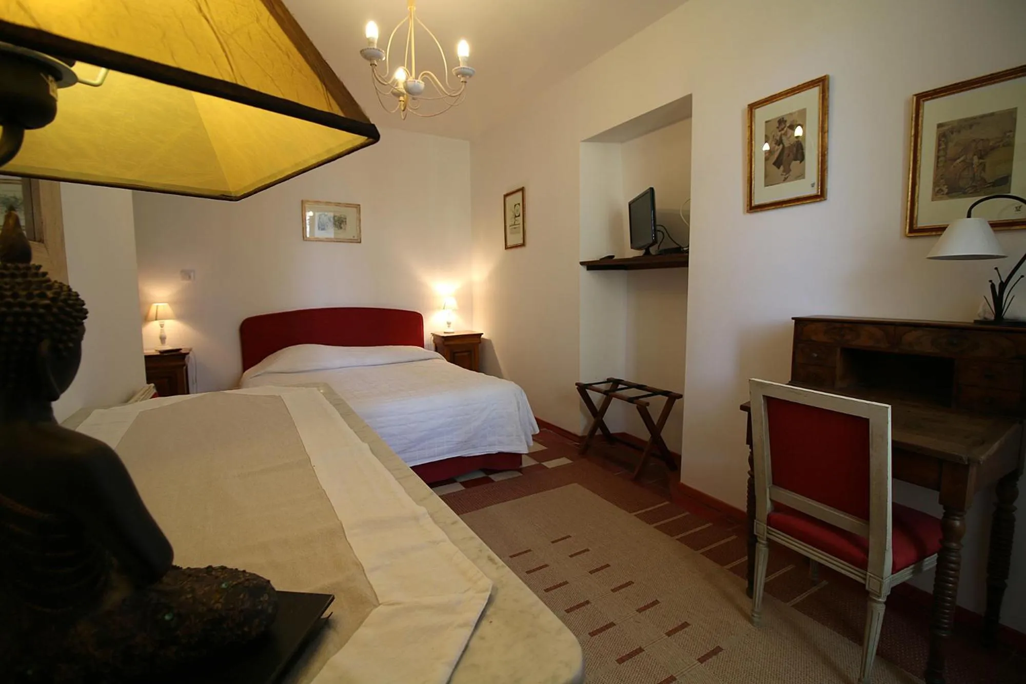 Bedroom, Bed in Logis Hôtel Restaurant Gîte La Bastide du Vébron
