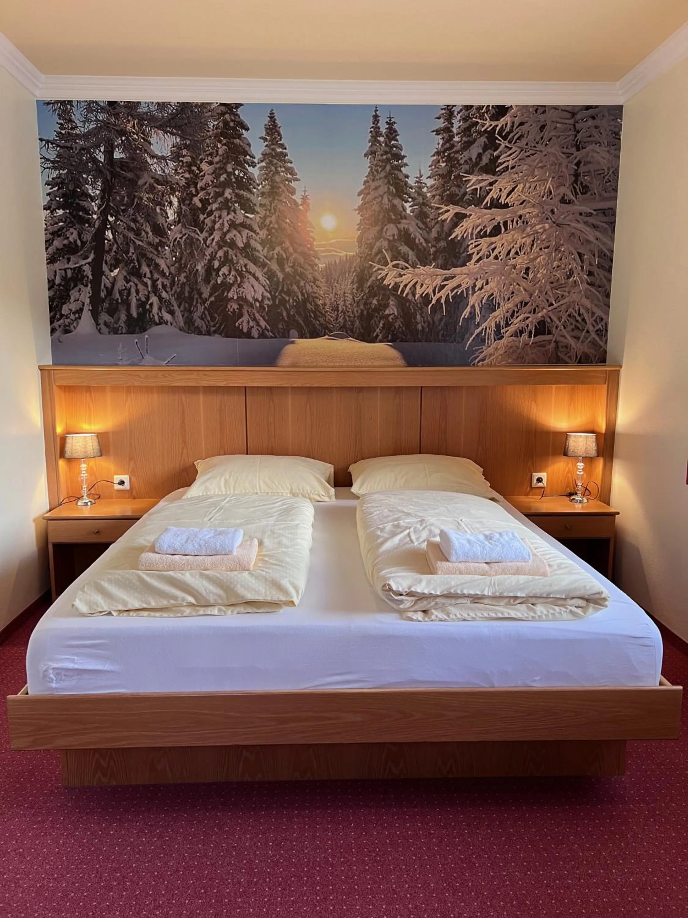 Bedroom, Bed in Pension Lambrecht