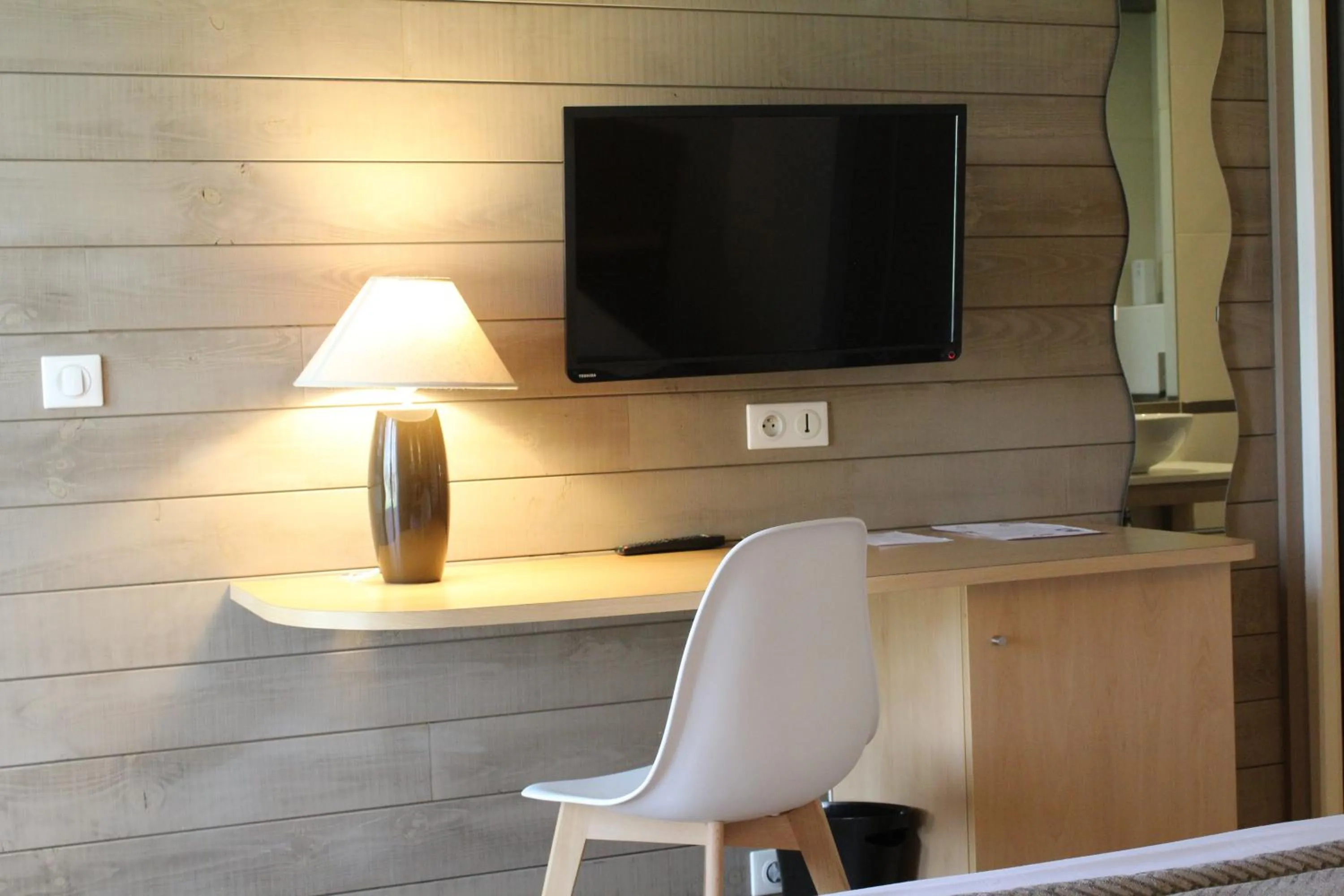 TV and multimedia in Logis Hôtel Restaurant Le Quai Fleuri