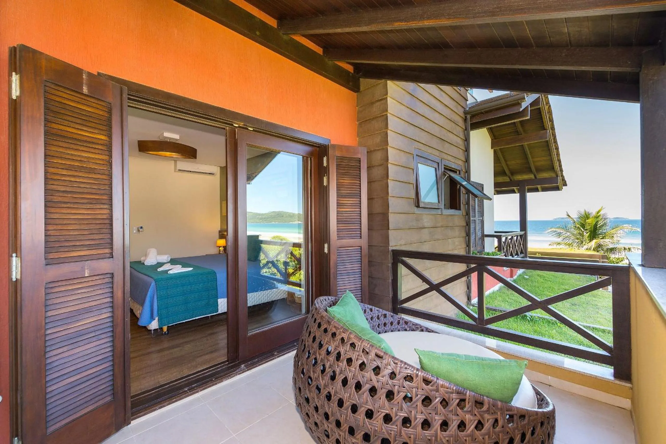 Balcony/Terrace, Bed in Hospedaria Refugio das Galés