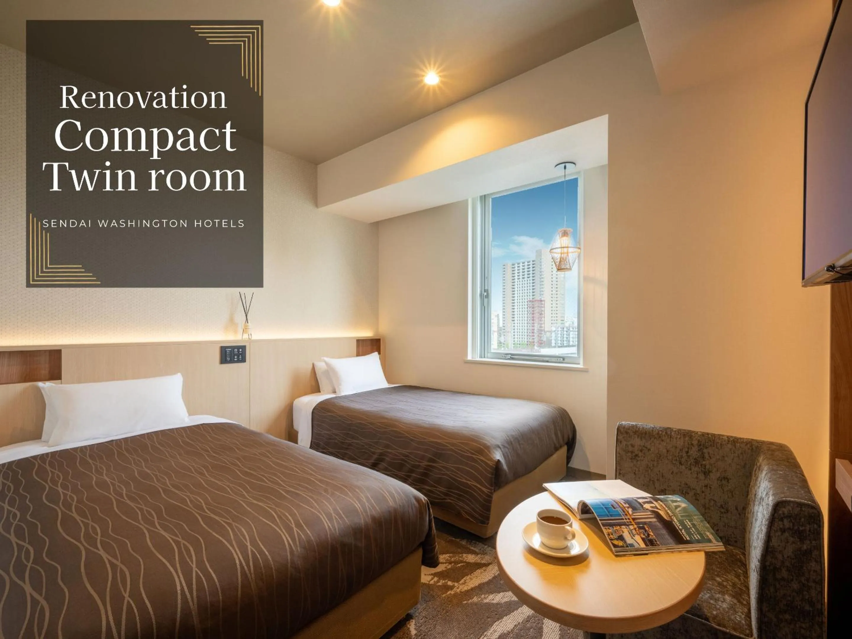 Bedroom, Bed in Sendai Washington Hotel