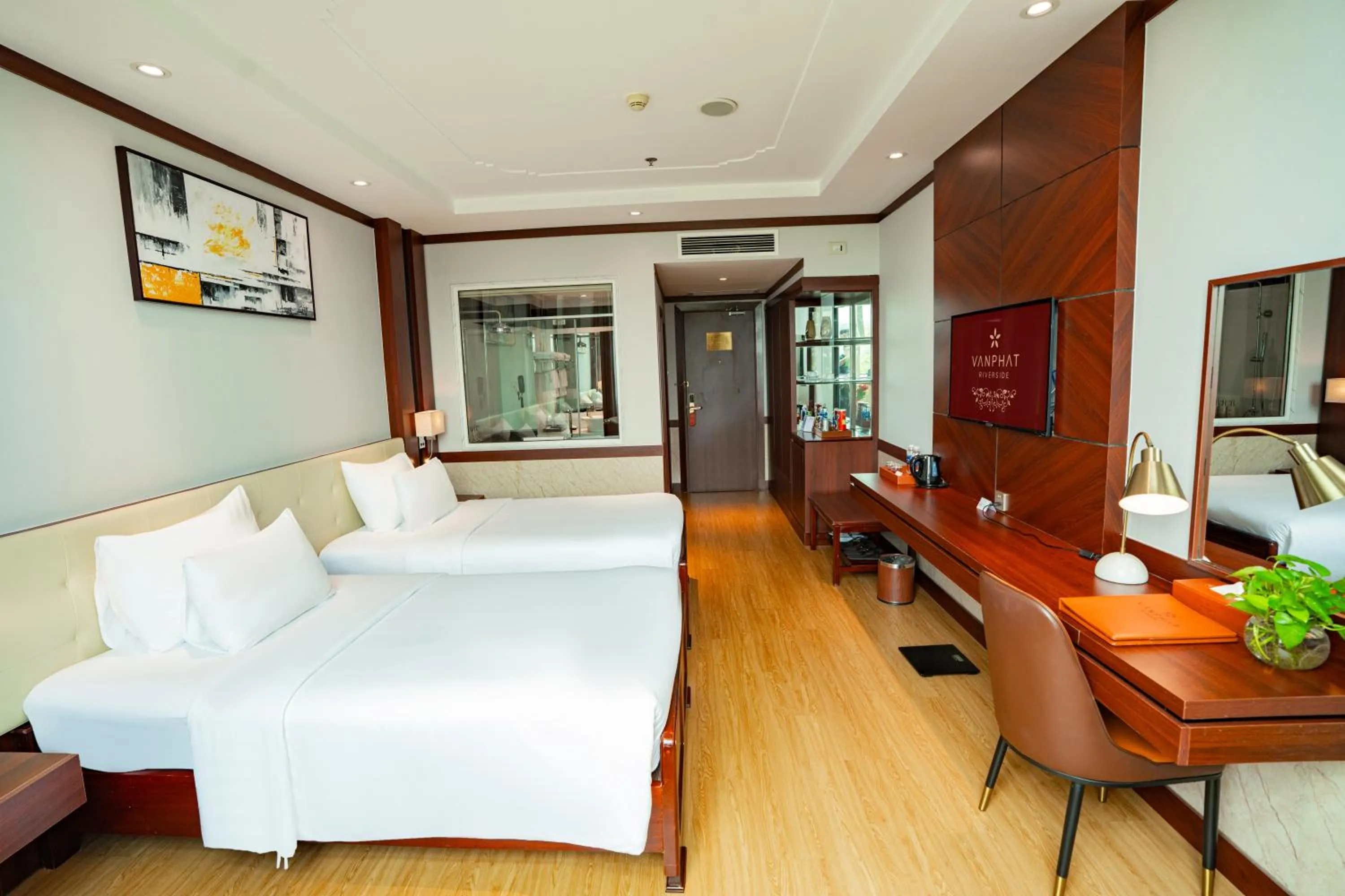 Bed in Van Phat Riverside Hotel